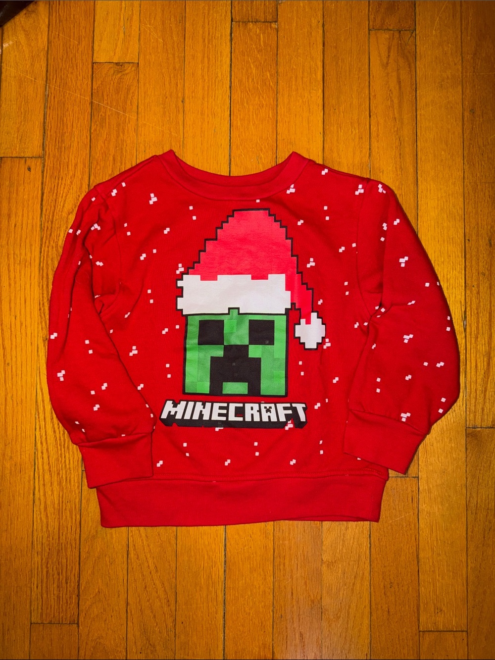 MAD Engine Red Minecraft Creeper Santa Sweatshirt